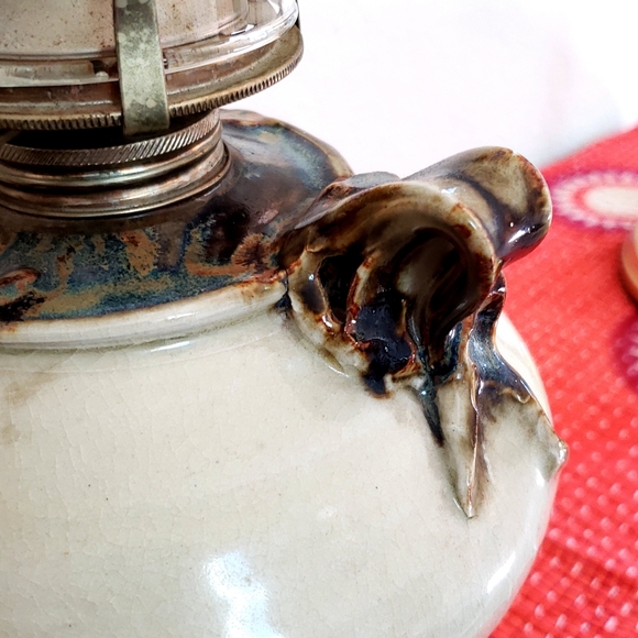 Vintage Studio Pottery Large Hurricane Lamp Beautiful Handmade glazed pottery - Picture 4 of 12